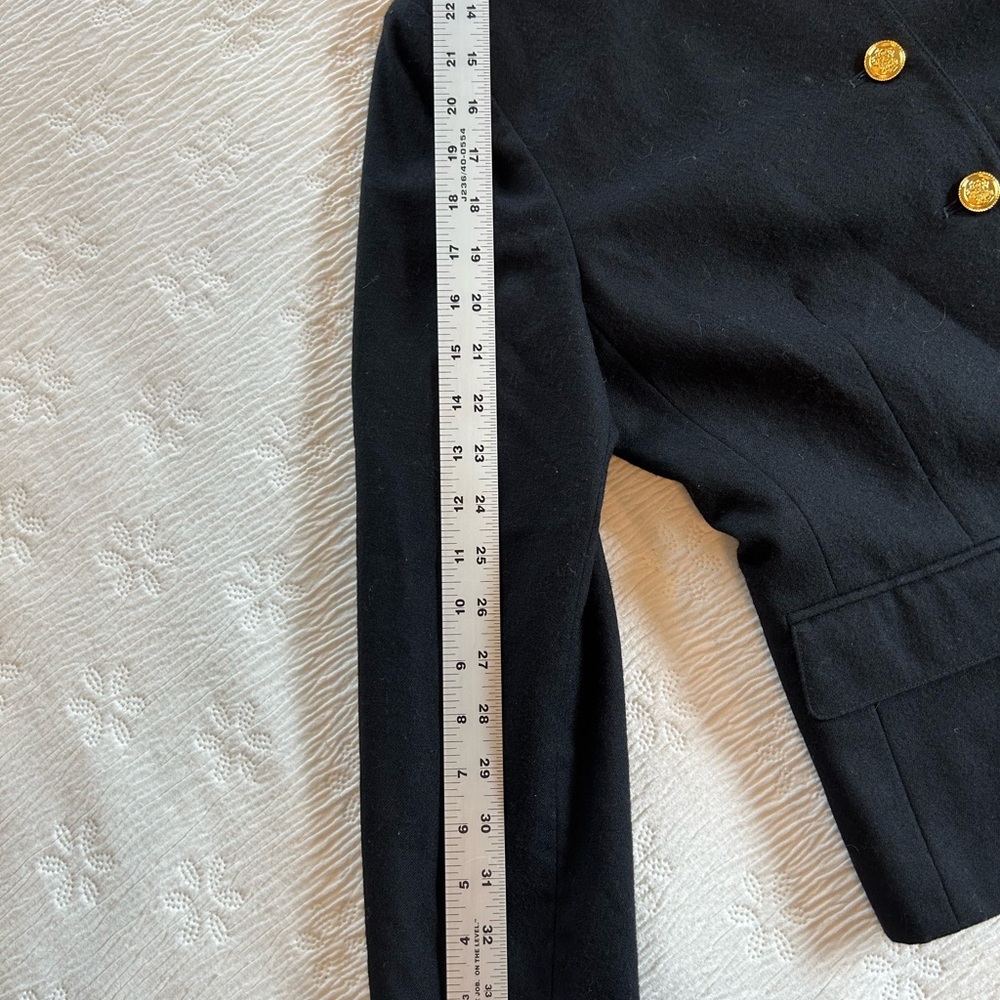 Talbots Black Wool Blazer size 8P gold buttons - Picture 7 of 10
